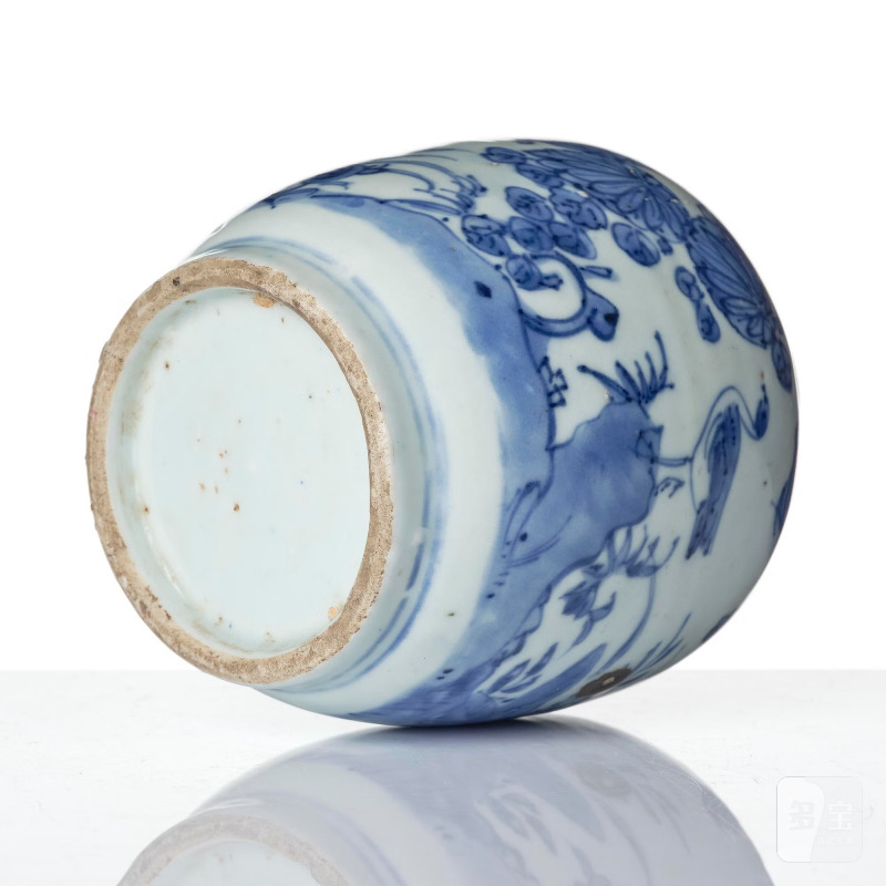 A blue and white 'geese in flight' jar, - 图6